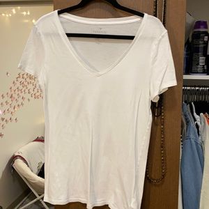 White V Neck T Shirt